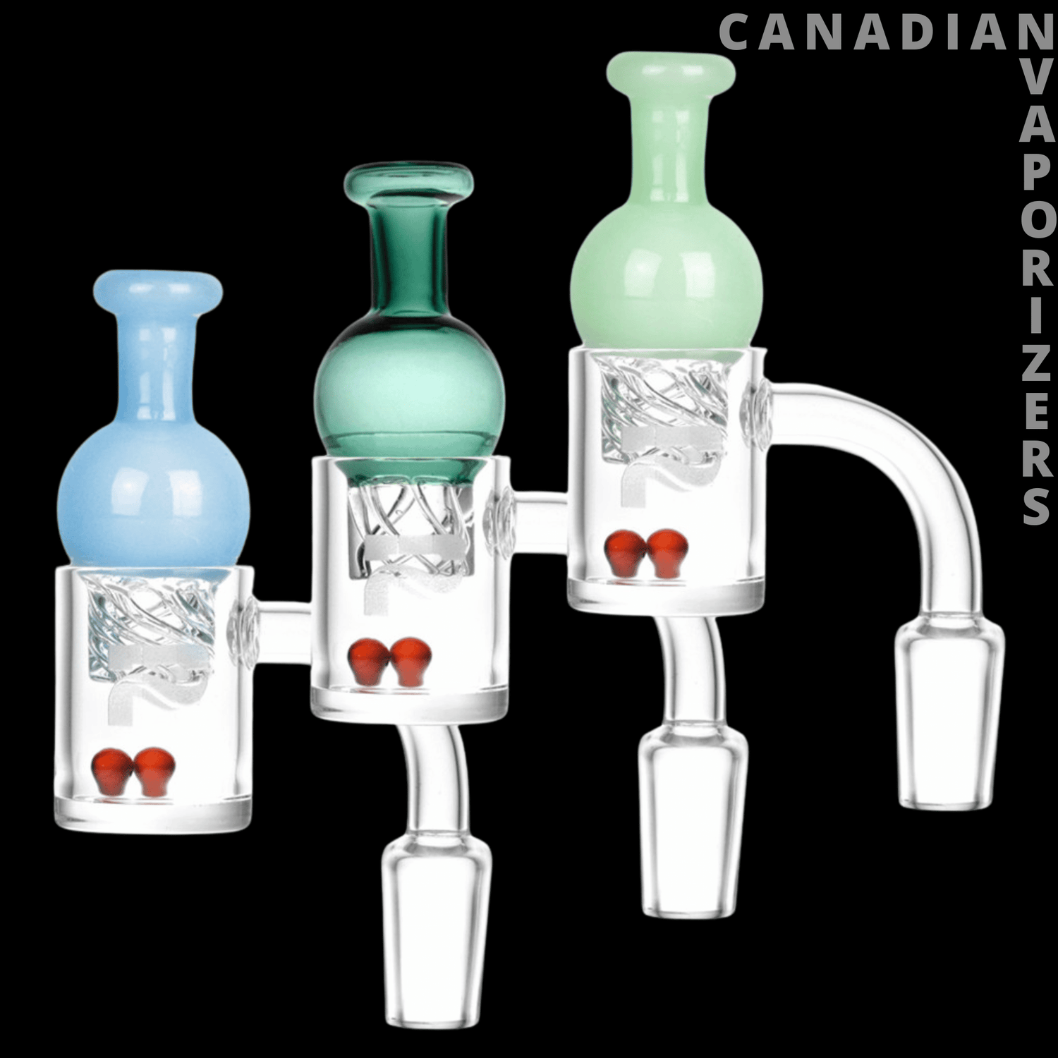 Pulsar Quartz 90° Banger &amp; Helix Carb Cap Comb - Assorted Colours