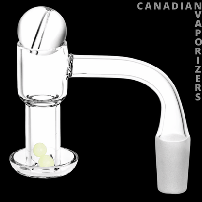 Quartz Banger w/ Ball Carb Cap &amp; Glow Terp Beads Set - 14mm M