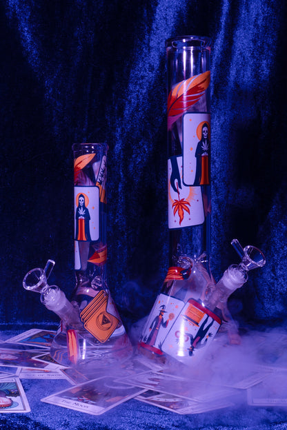 Red Eye Glass 15" Tarot Water Pipe