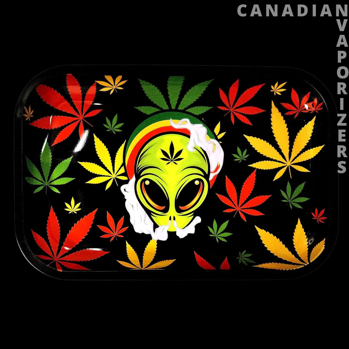 Rasta Alien Rolling Tray