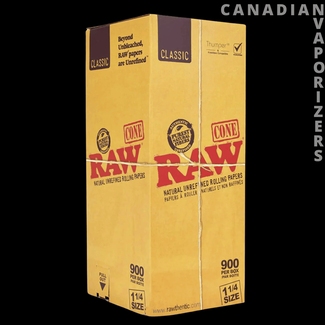 Raw 1¼ Classic Pre-Rolled Cones (Display of 900)