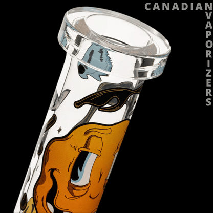 Red Eye Glass 12" Smiley Face Water Pipe