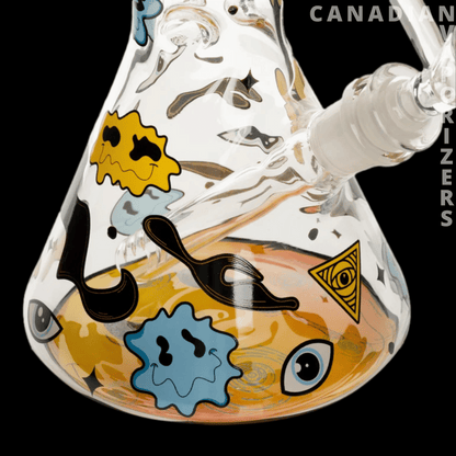 Red Eye Glass 12" Smiley Face Water Pipe