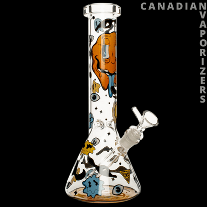 Red Eye Glass 12" Smiley Face Water Pipe