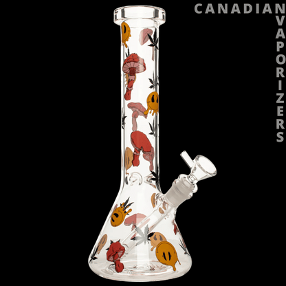 Red Eye Glass 10" &amp; 12" Smiley Shrooms Water Pipe