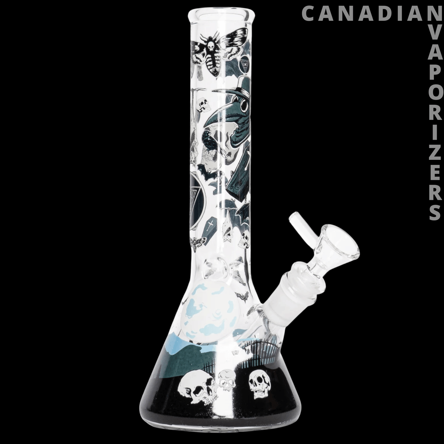 Red Eye Glass 10" Glow-in-the-Dark Cemetery Water Pipe