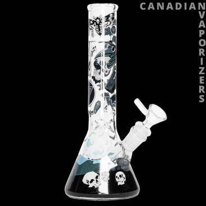 Red Eye Glass 10" Glow-in-the-Dark Cemetery Water Pipe