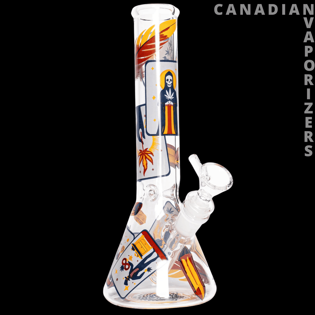 Red Eye Glass 10" Tarot Water Pipe