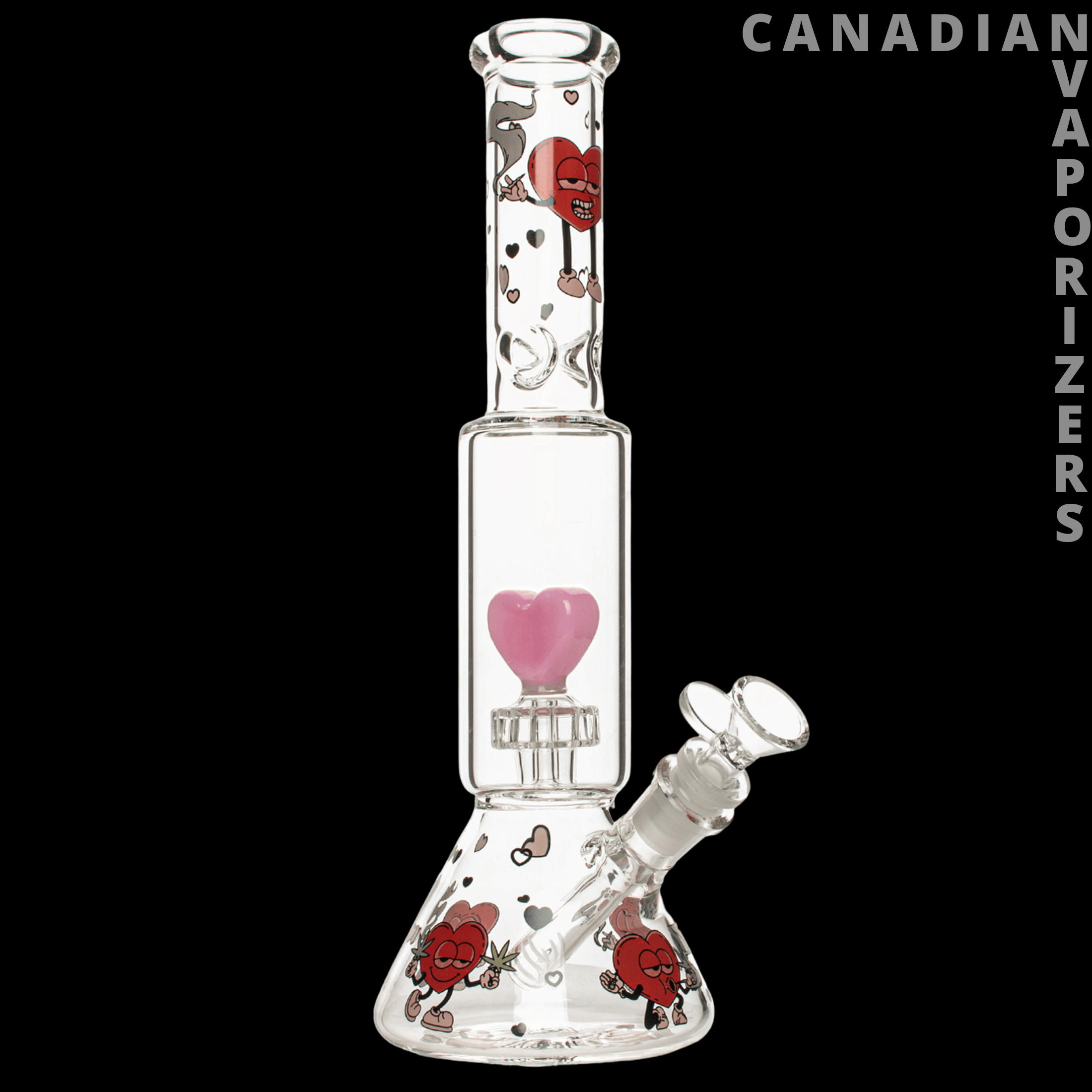 Red Eye Glass 12&quot; Dual Chamber Valentines Water Pipe