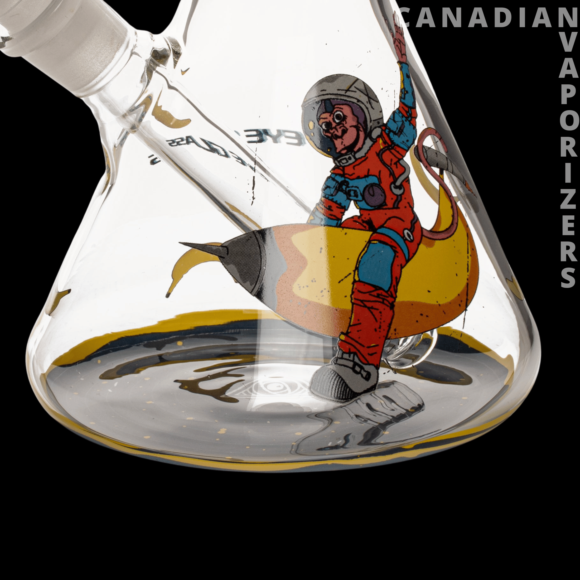 Red Eye Glass 12&quot; Space Monkey Water Pipe