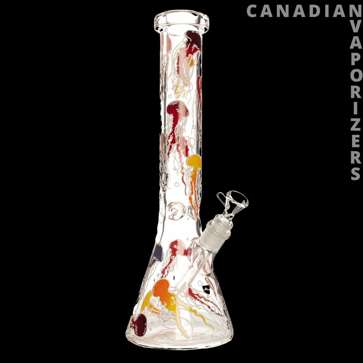 Red Eye Glass 15" 7mm Thick Jellyfish Glow-in-the-Dark Water Pipe