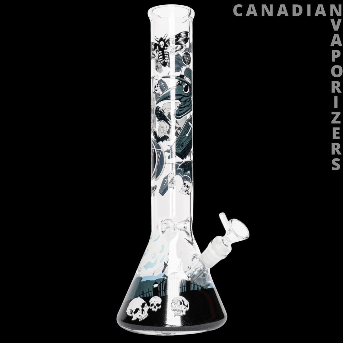 Red Eye Glass 15" Glow-in-the-Dark Cemetery Water Pipe