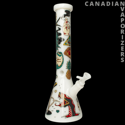 Red Eye Glass 15&quot; Tattoo Beaker Tube