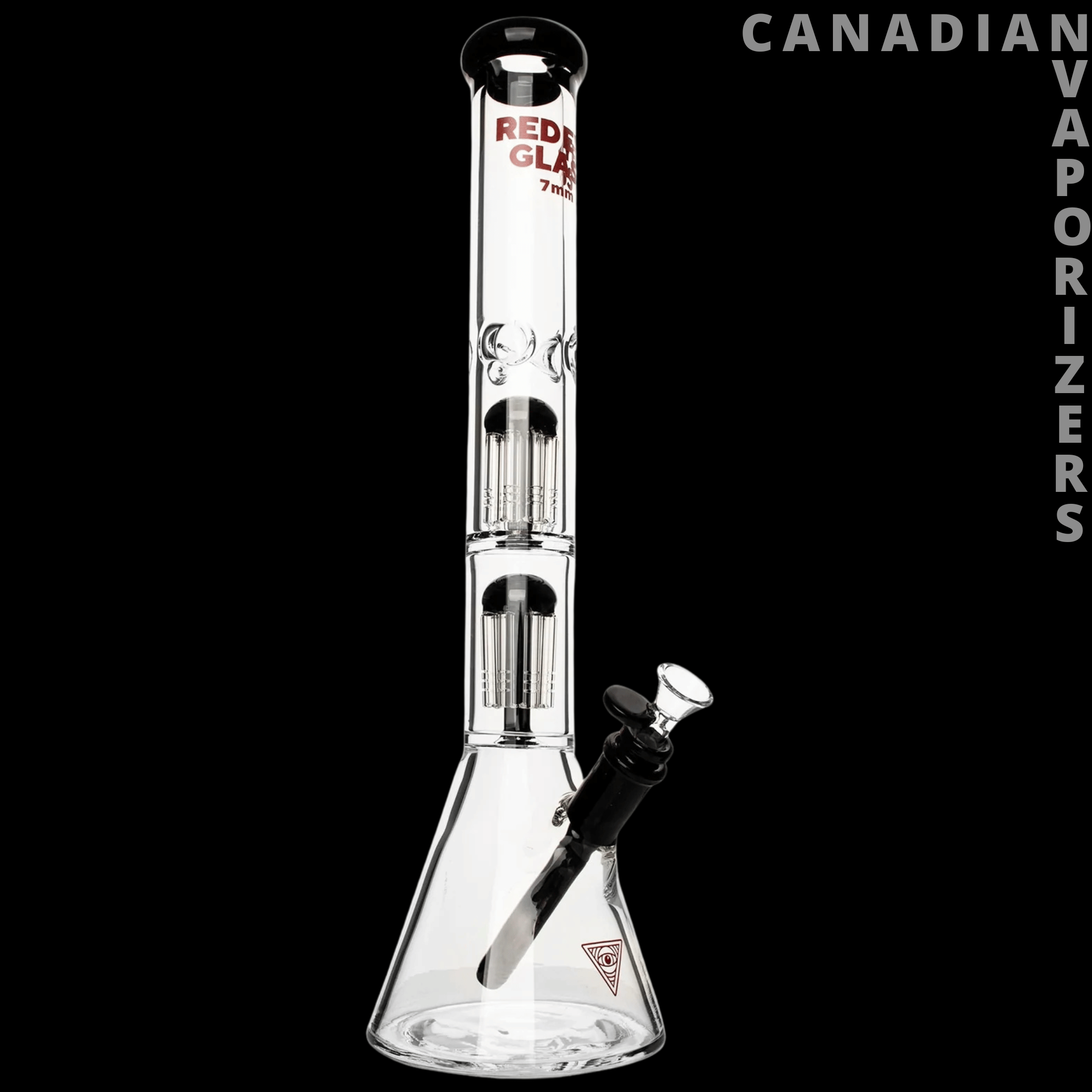 Red Eye Glass 18&quot; 7mm Thick Wildwood Triple Chamber Beaker Base Water Pipe