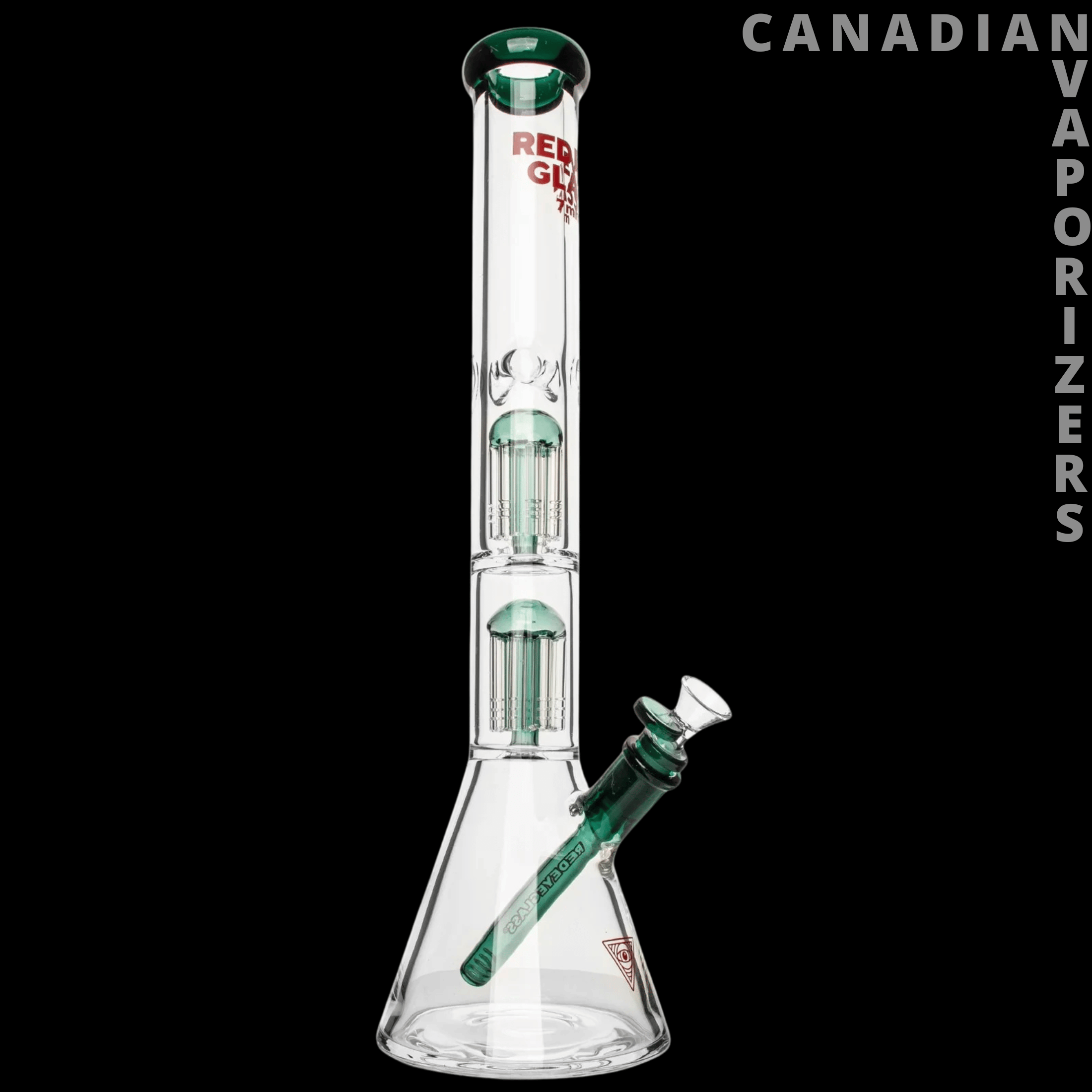 Red Eye Glass 24" 7mm Thick Wildwood Triple Chamber Beaker Base Water Pipe