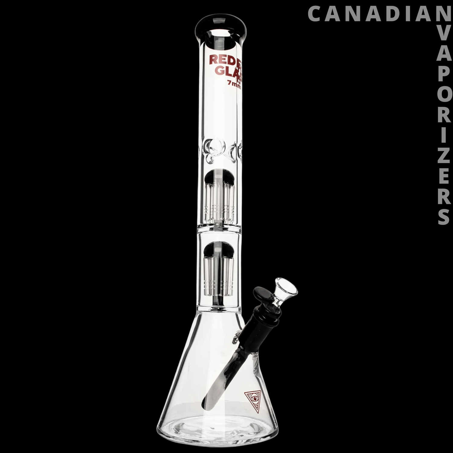 Red Eye Glass 24" 7mm Thick Wildwood Triple Chamber Beaker Base Water Pipe