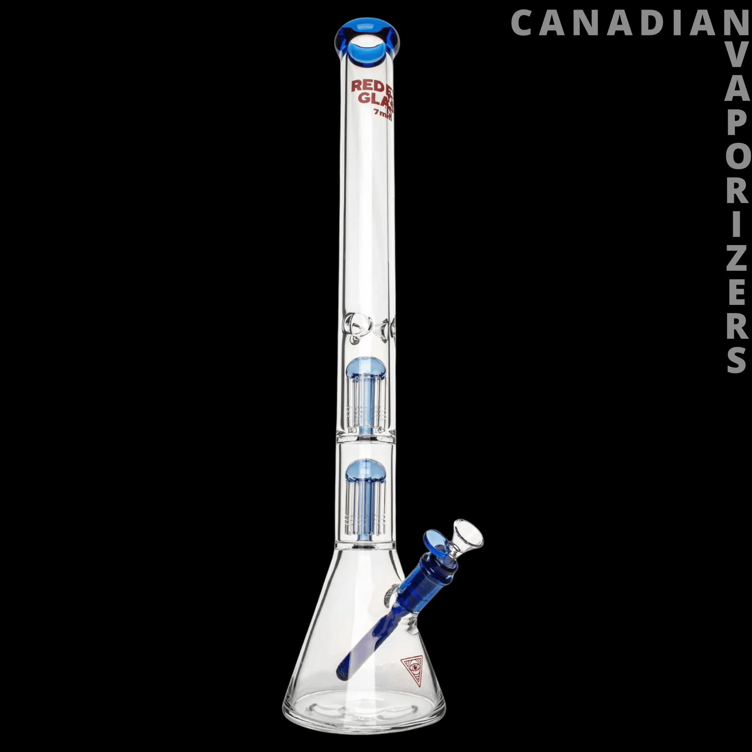 Red Eye Glass 24" 7mm Thick Wildwood Triple Chamber Beaker Base Water Pipe