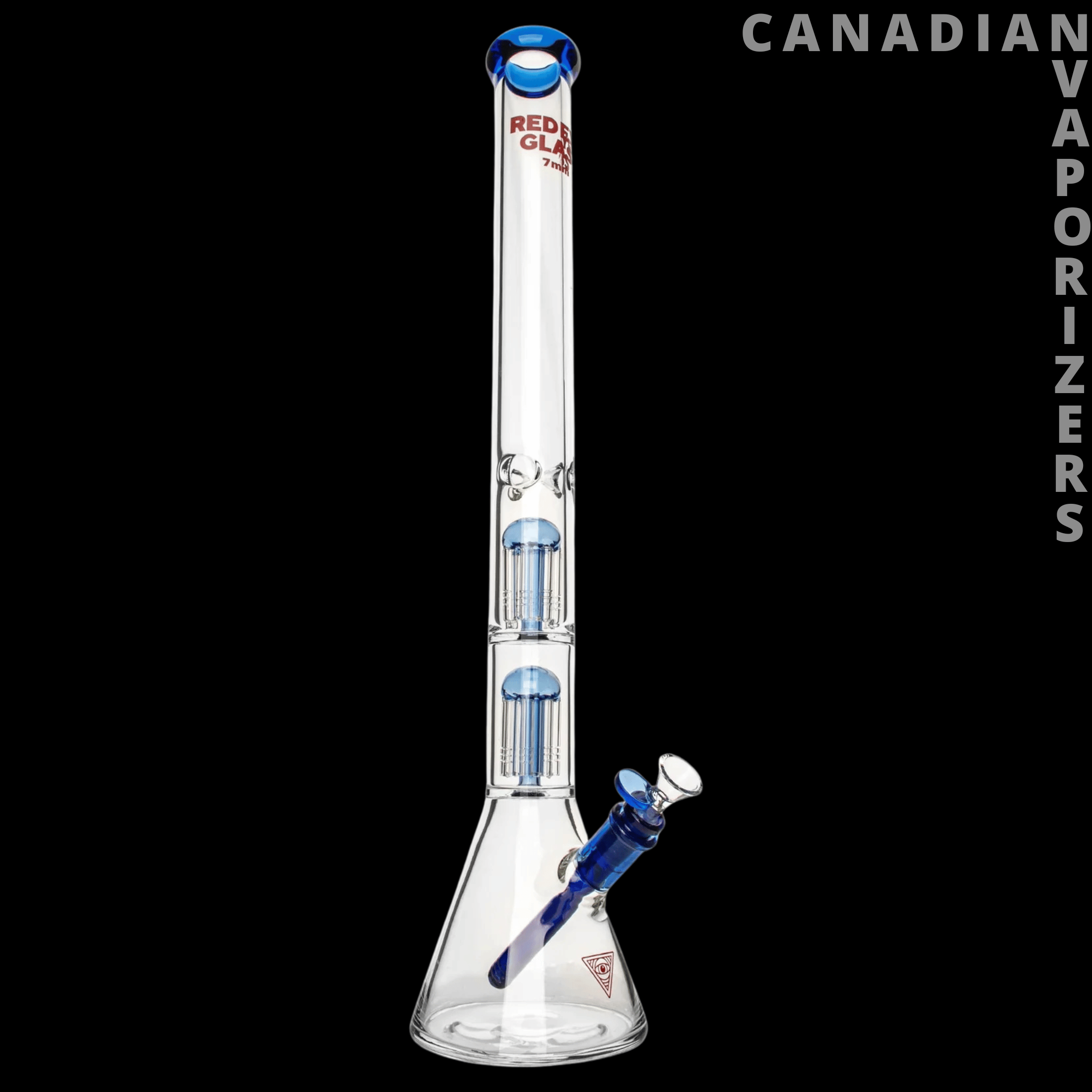 Red Eye Glass 24" 7mm Thick Wildwood Triple Chamber Beaker Base Water Pipe