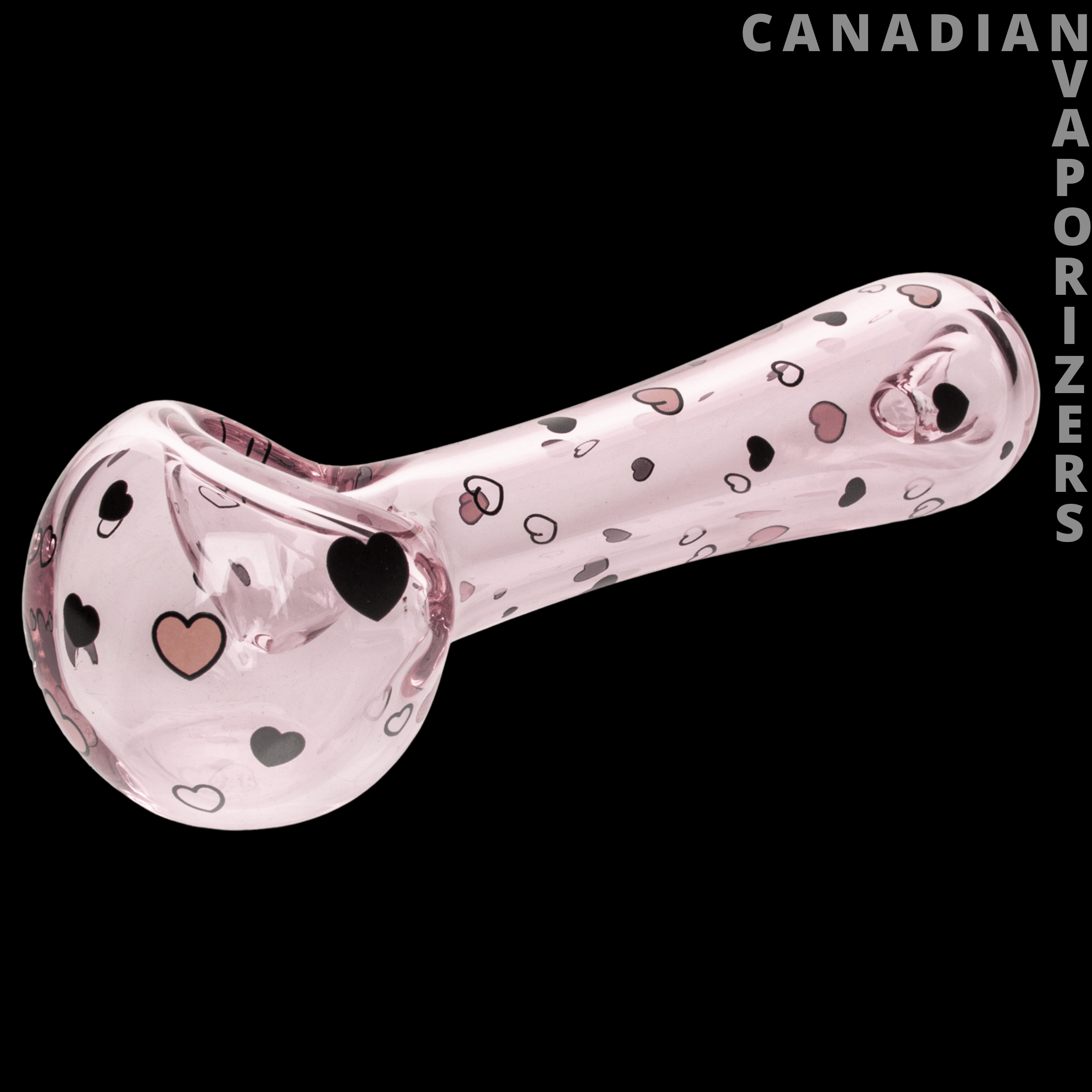 Red Eye Glass 4.5&quot; Hearts Spoon Hand Pipe