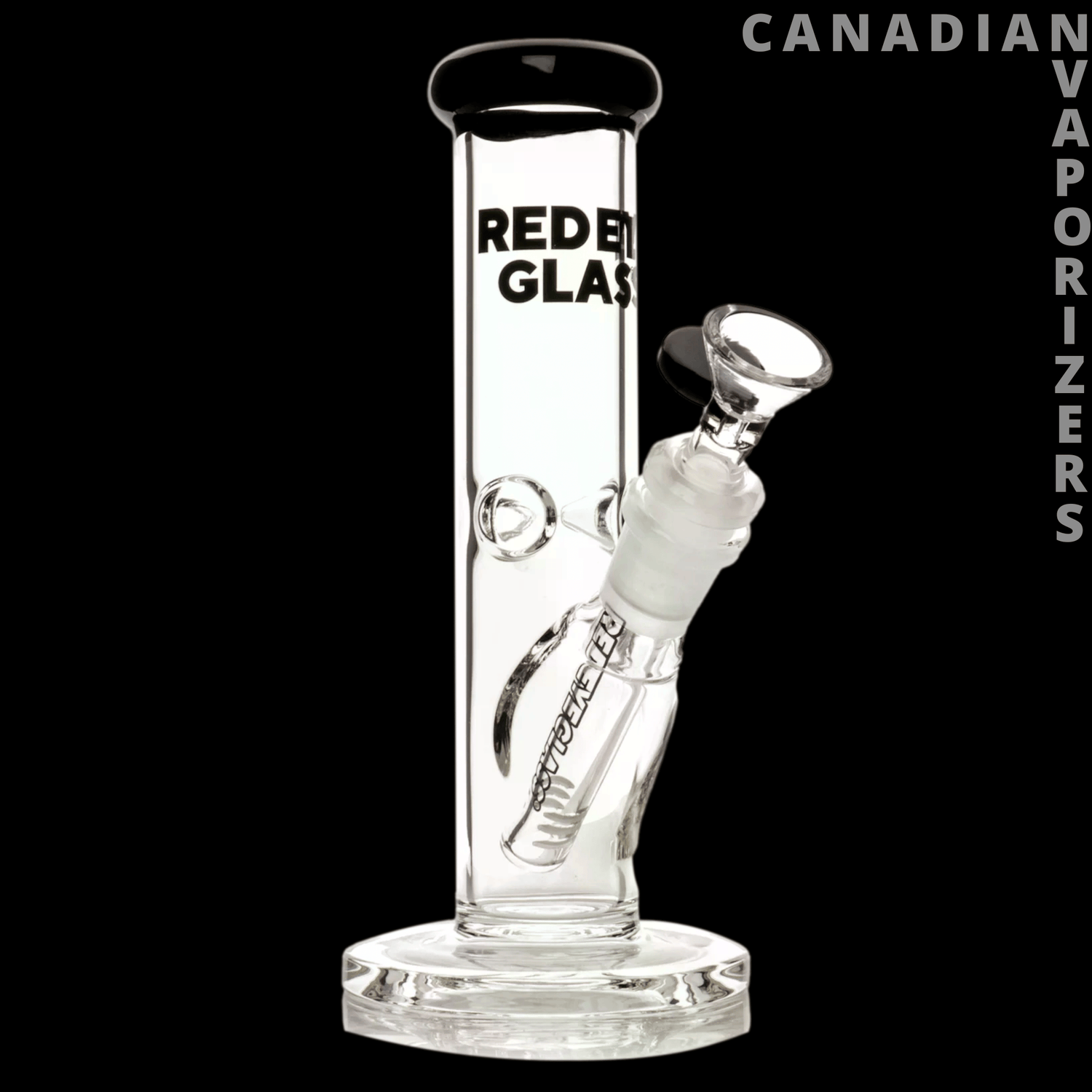 Red Eye Glass 8" Straight Base Water Pipe