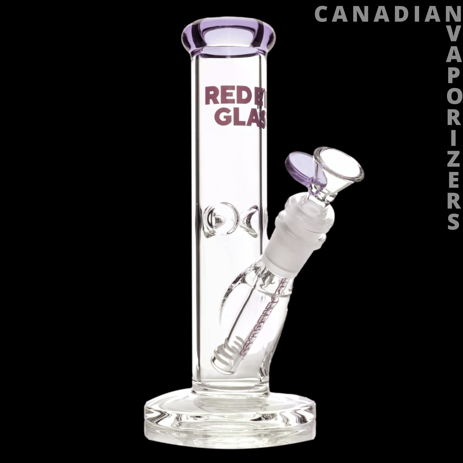 Red Eye Glass 8" Straight Base Water Pipe