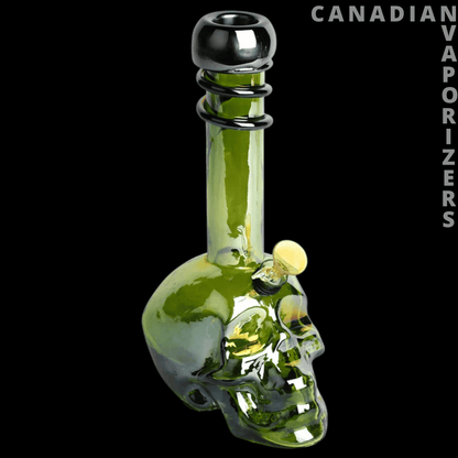 Retro Glass 14&quot; Platinum Metallic Large Skull Tube