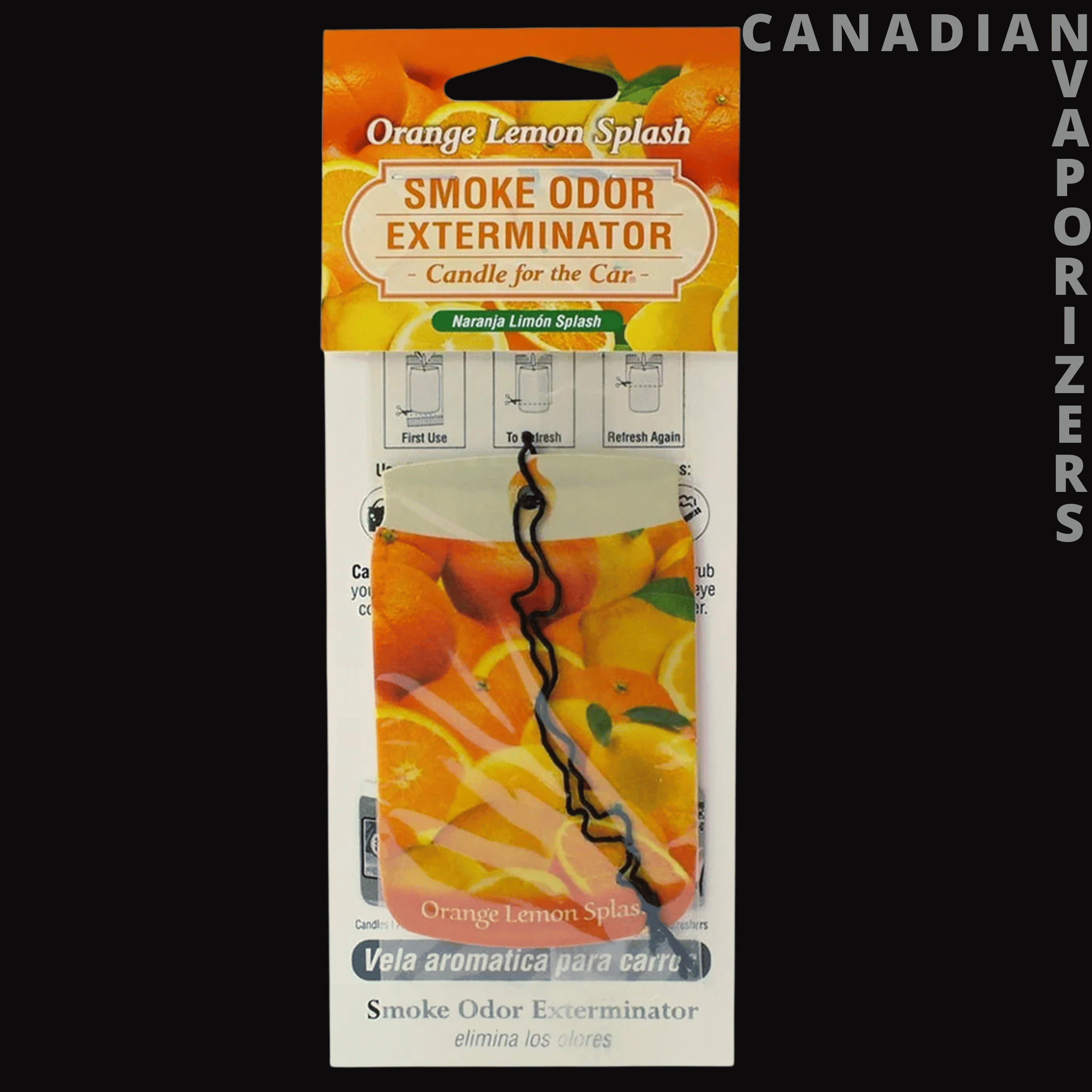 Smoke Odor Orange Lemon Splash Car Hanger