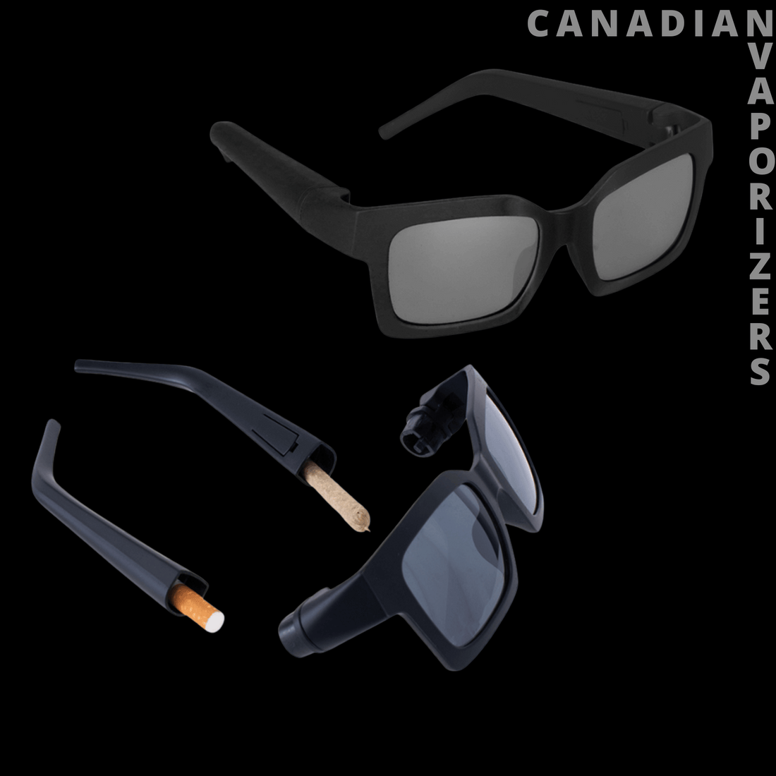 Square Frame Sunglasses with Hidden Storage