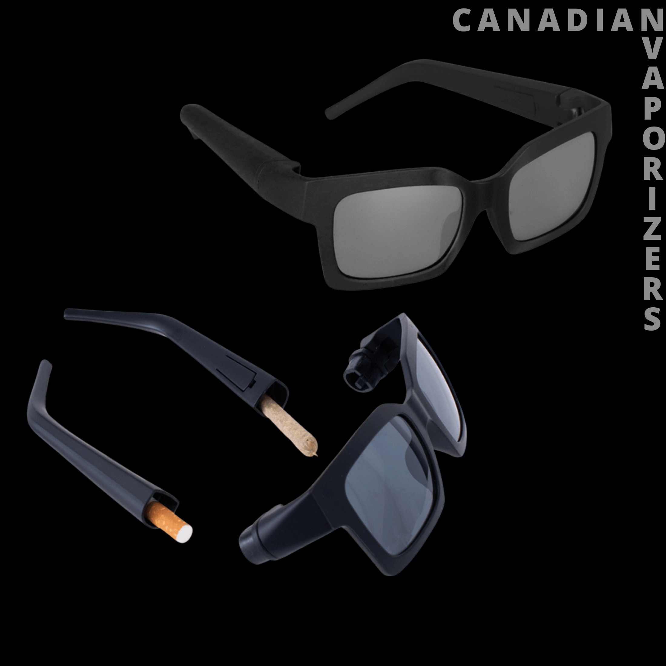 Square Frame Sunglasses with Hidden Storage