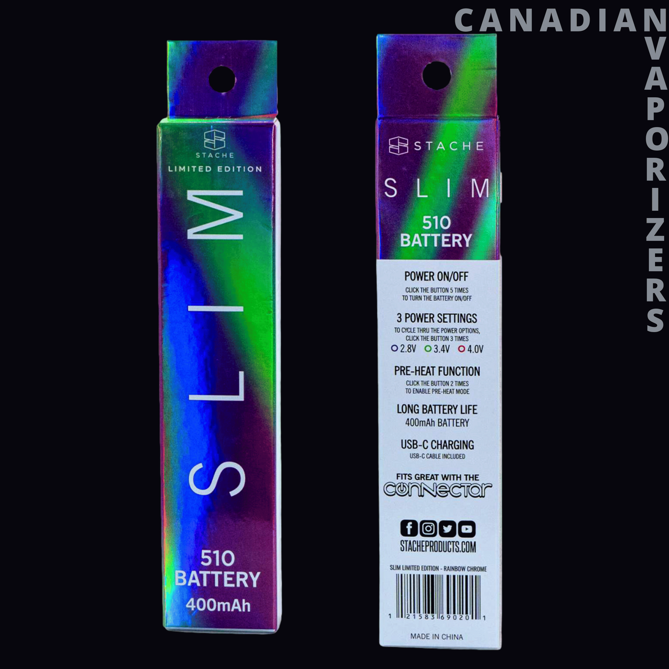 Stache Slim 510 Thread Battery (Shiny Edition)