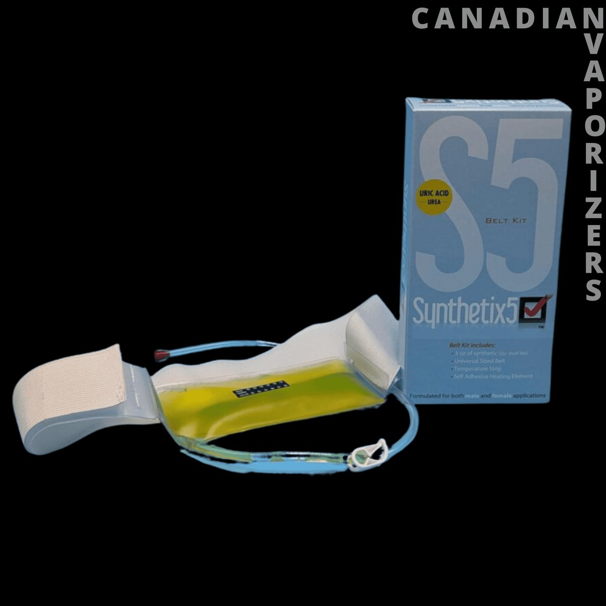Synthetix Urine 5 Belt Kit - Synthetix 5 belt kit with a blue-and-yellow pouch, white belt, and blue product box.