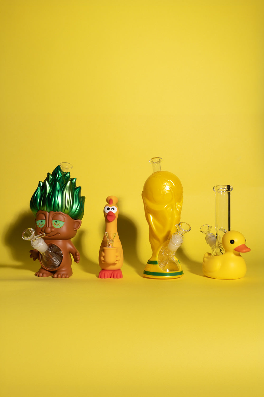 Lit Silicone 7" Funky Chicken Water Pipe