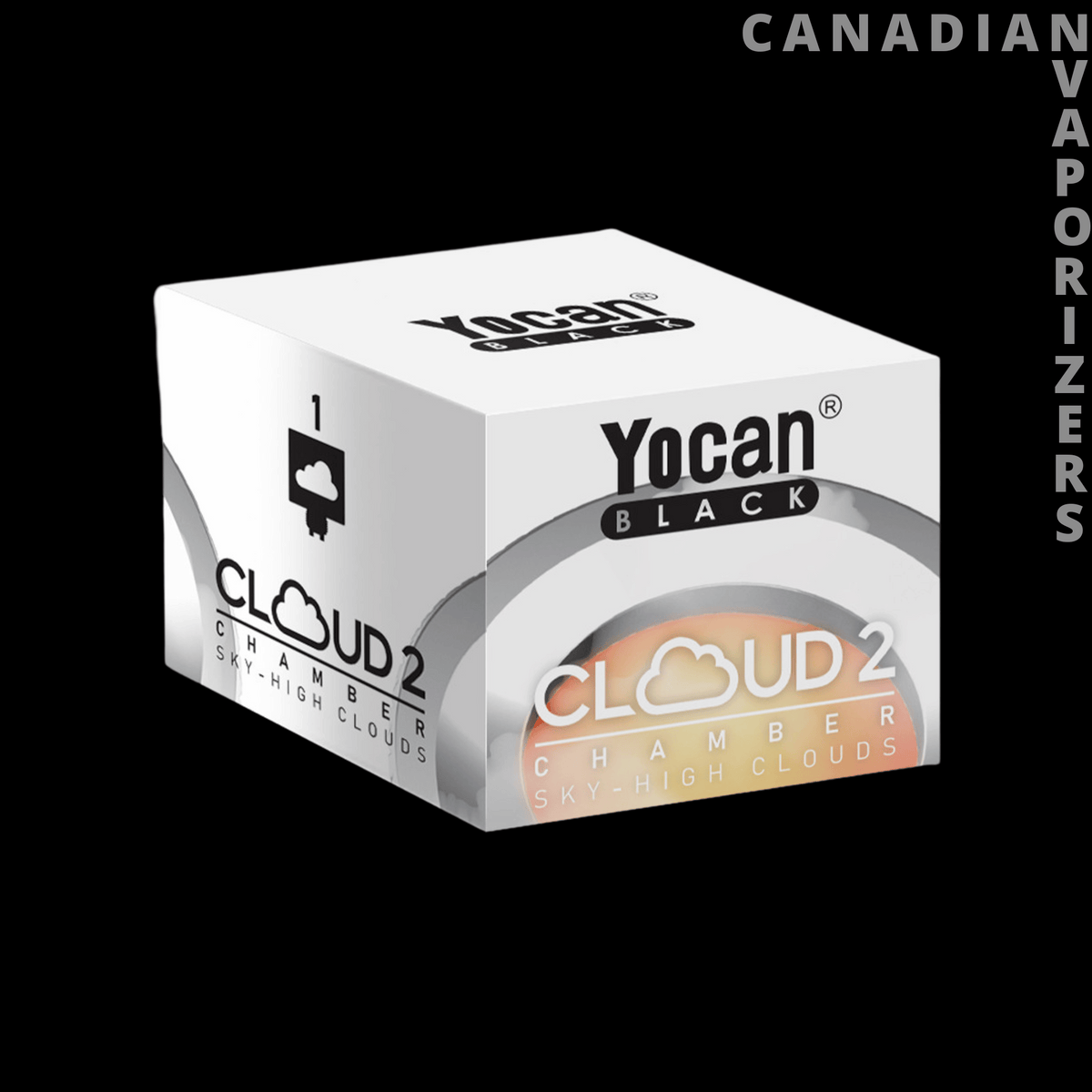 Yocan Cloud 2 Concentrate Coil - White Yocan Cloud 2 Black concentrate coil box with silver and orange branding.
