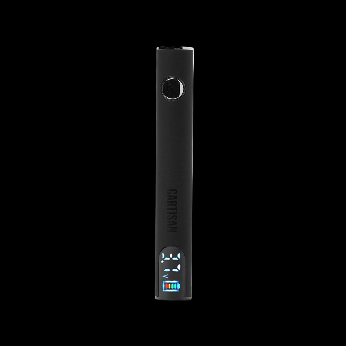 Cartisan Pro Pen NEO 650 Battery - Black slim pen-style 510 battery with a round button and illuminated digital display.