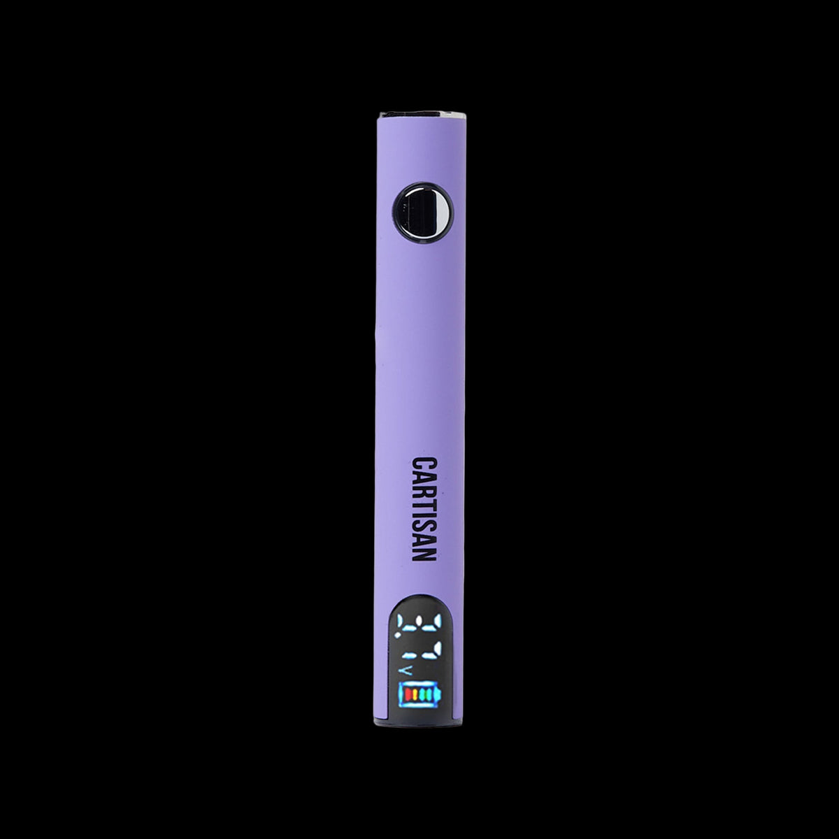 Cartisan Pro Pen NEO 650 Battery - Purple Cartisan Pro Pen NEO 650 battery with a round button and digital display.