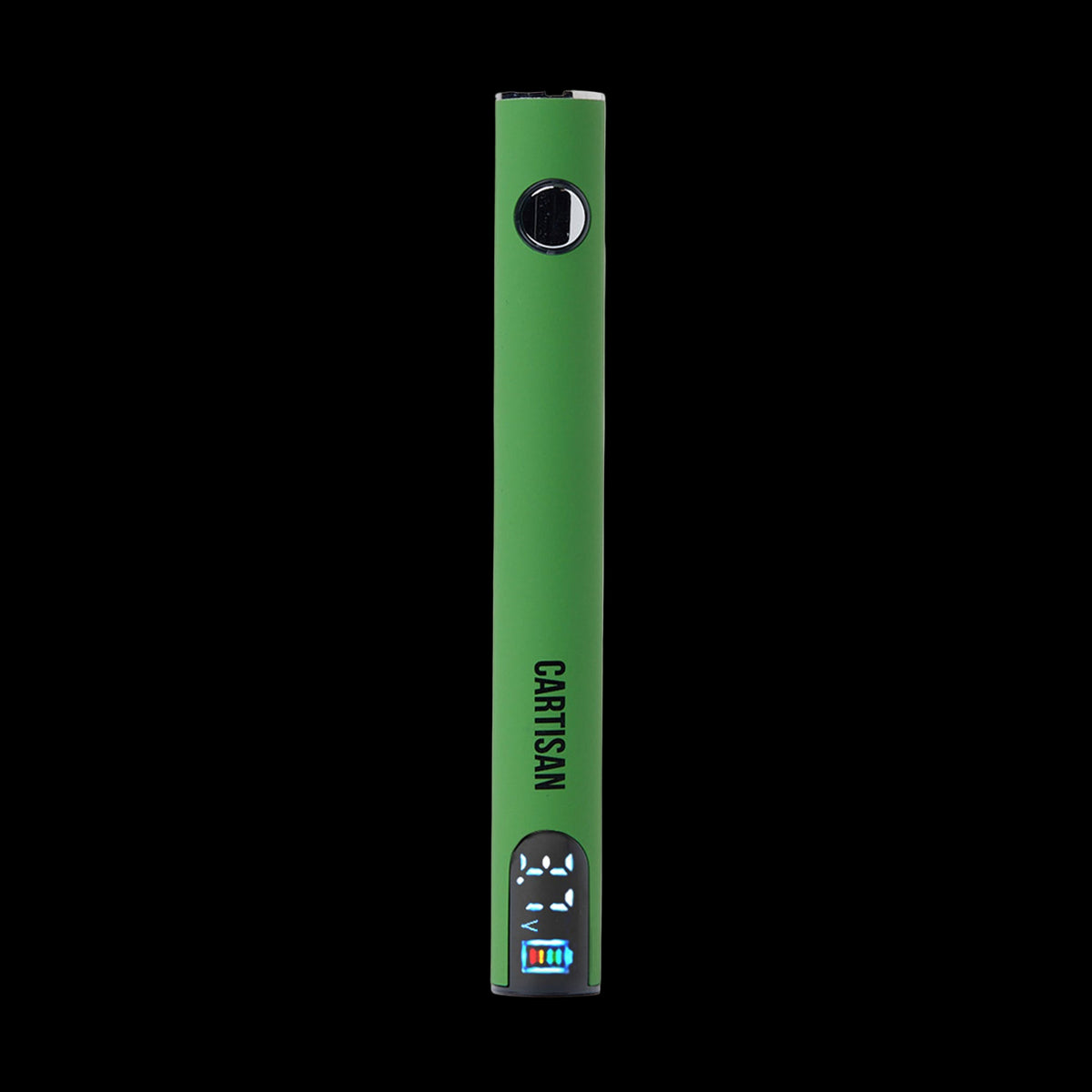 Cartisan Pro Pen NEO 900 - Slim green Cartisan Pro Pen vaporizer with a round power button and digital display.