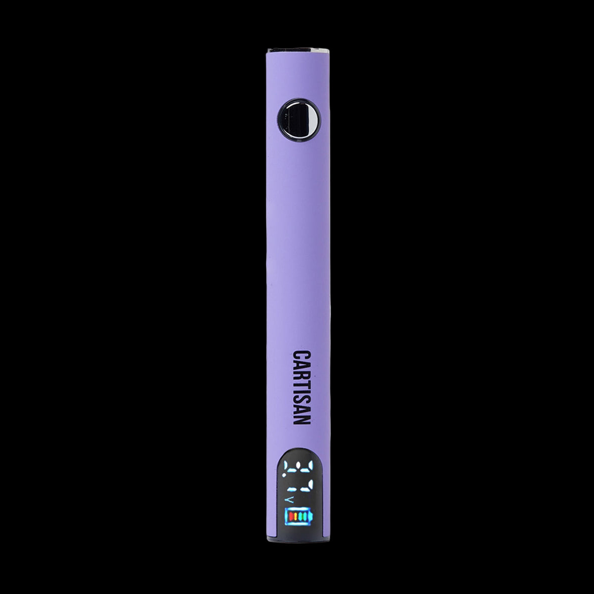 Cartisan Pro Pen NEO 900 - Slim purple Cartisan Pro Pen NEO 900 vaporizer with a black circular button and digital display.