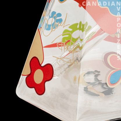 Cheech &amp; Chong Glass 15&quot; Power to the Flower Dual Chamber Hex Beaker Base Water Pipe - Canadian Vaporizers