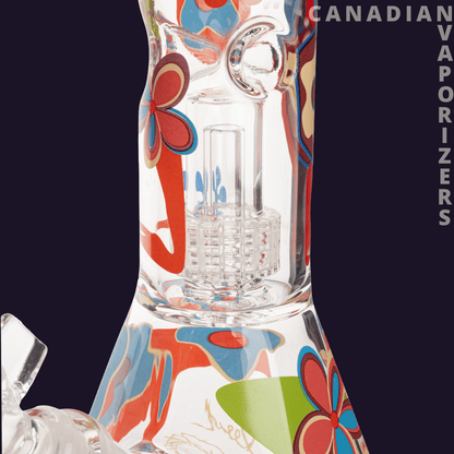 Cheech &amp; Chong Glass 15&quot; Power to the Flower Dual Chamber Hex Beaker Base Water Pipe - Canadian Vaporizers