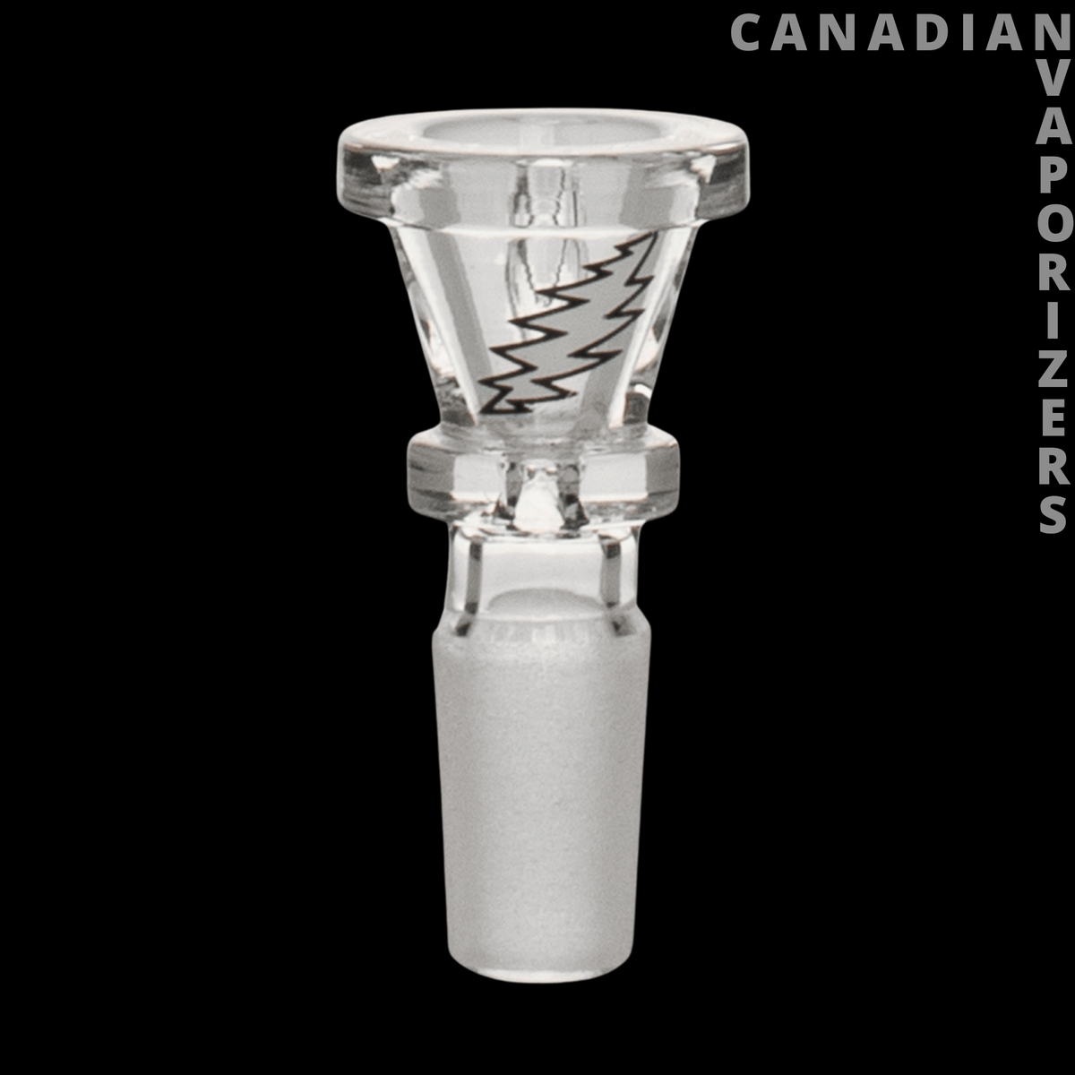 Gear Premium 10" Space Your Face Beaker Base Water Pipe - Clear glass water pipe bowl with a zigzag design inside and a frosted downstem joint.