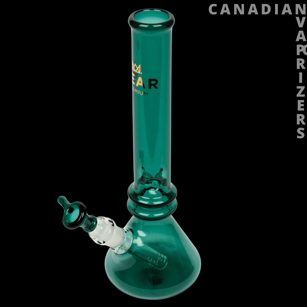 Gear Premium | 12" Tall Freaker Beaker Tube - Teal glass beaker bong with a tall straight tube, flared base, and angled side joint.