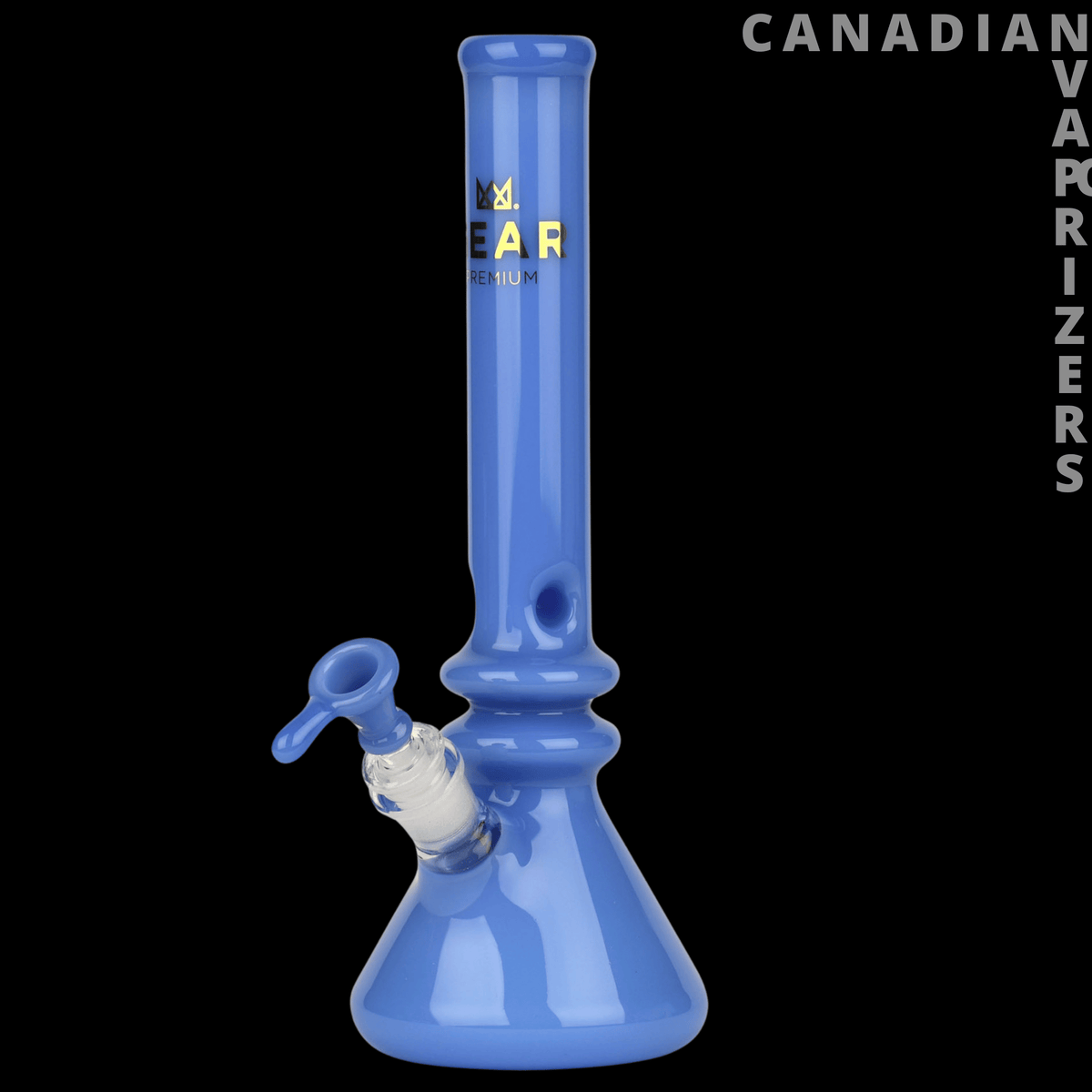 Gear Premium | 12" Tall Freaker Beaker Tube - Periwinkle blue glass beaker tube with a flared base, side bowl, and tall cylindrical neck.