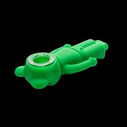Lit Silicone 4.25&quot; X Bear Hand Pipe