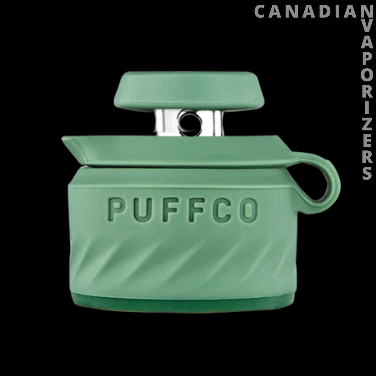 Puffco New Peak Pro Joystick Cap - Mint green Puffco Peak Pro joystick cap with a raised logo, rounded lid, and loop handle.