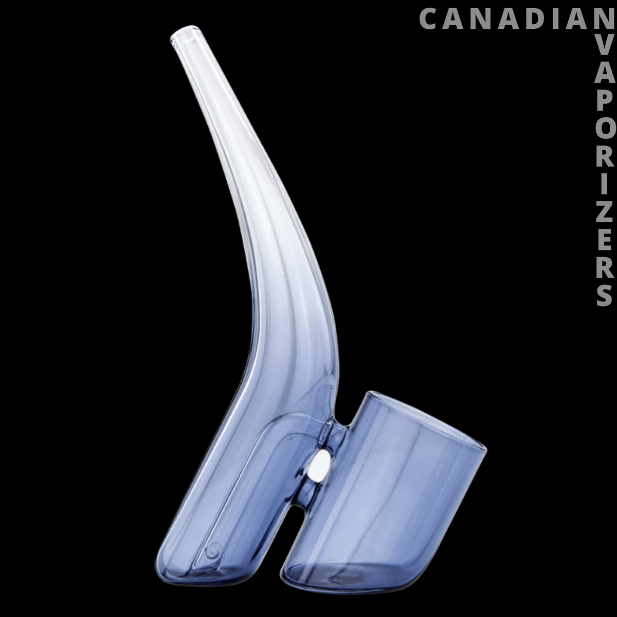 Puffco Proxy Bub - Translucent pale blue Puffco Proxy Bub with a curved glass stem and angled chamber.