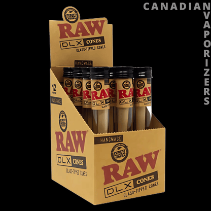 Raw DLX Cannon Glass - Tipped Cones (Display of 12) - Canadian Vaporizers