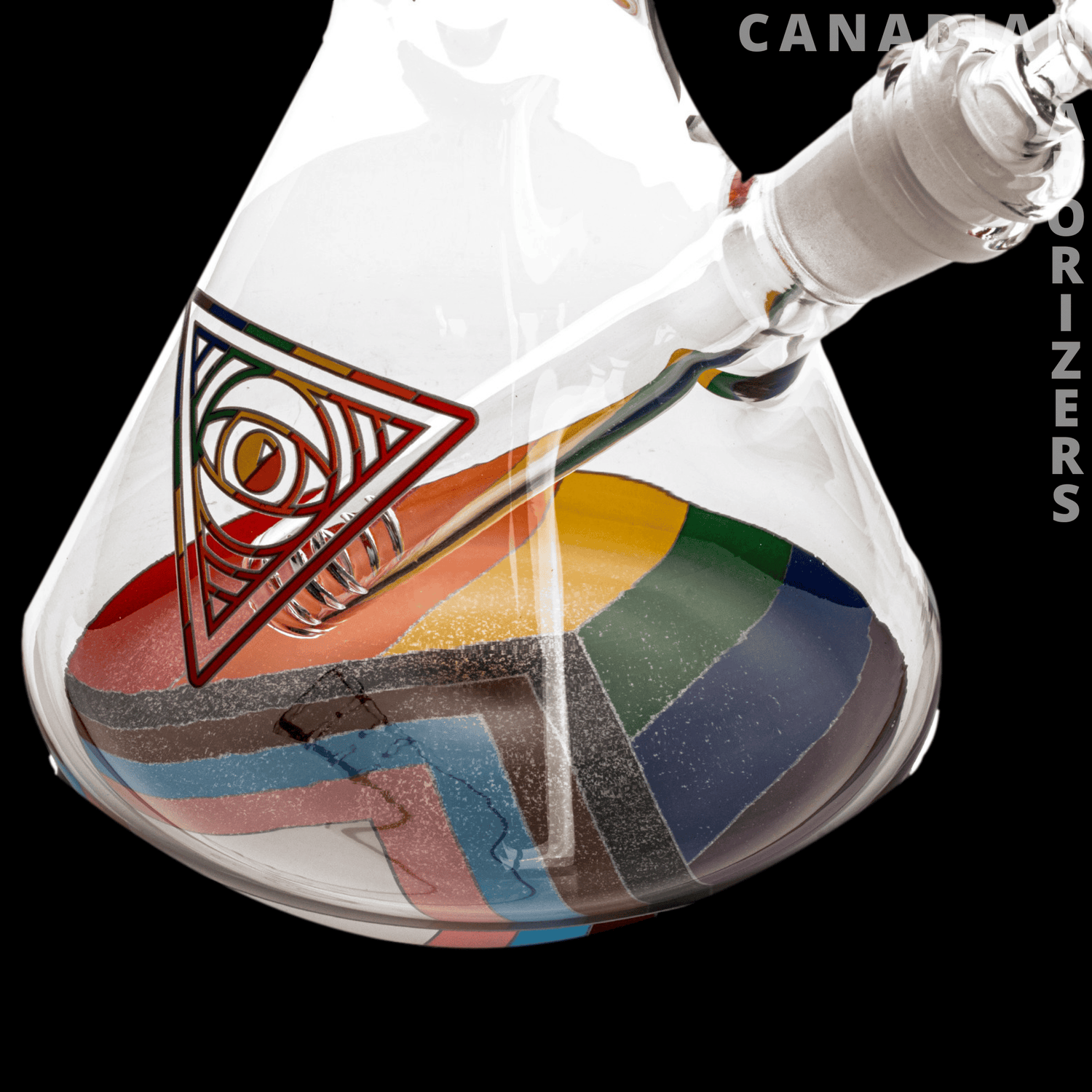 Red Eye Glass 12&quot; All Inclusive Beaker Base Water Pipe - Canadian Vaporizers