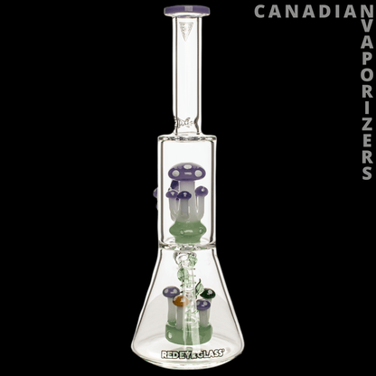 Red Eye Glass 12&quot; Amanita Dual Chamber Beaker Base Water Pipe - Canadian Vaporizers