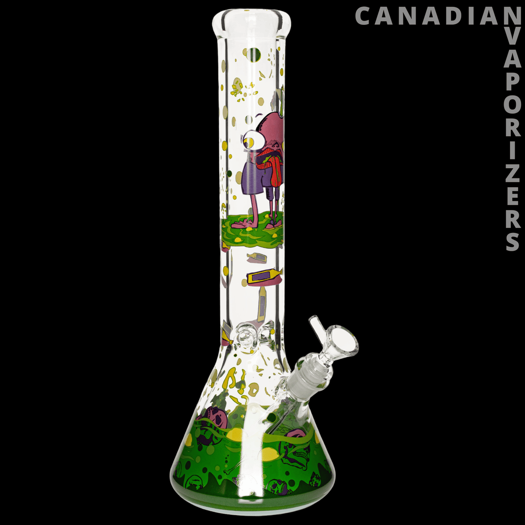 Red Eye Glass 15" 7mm Thick Acid Bath Beaker Base Water Pipe (Limited Edition) - Canadian Vaporizers