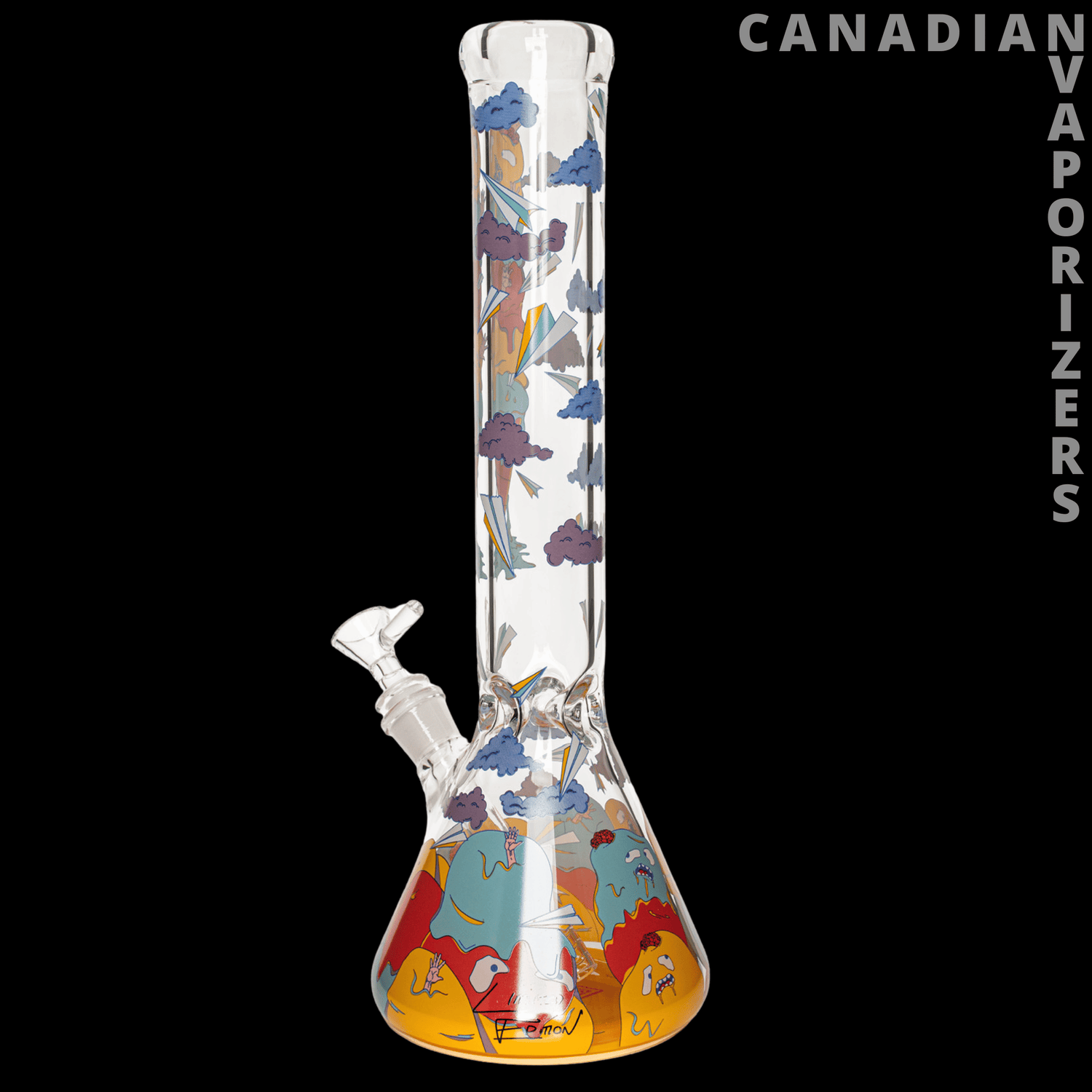 Red Eye Glass 15" 7mm Thick Ice Cream Mountain Beaker Base Water Pipe (Limited Edition) - Canadian Vaporizers